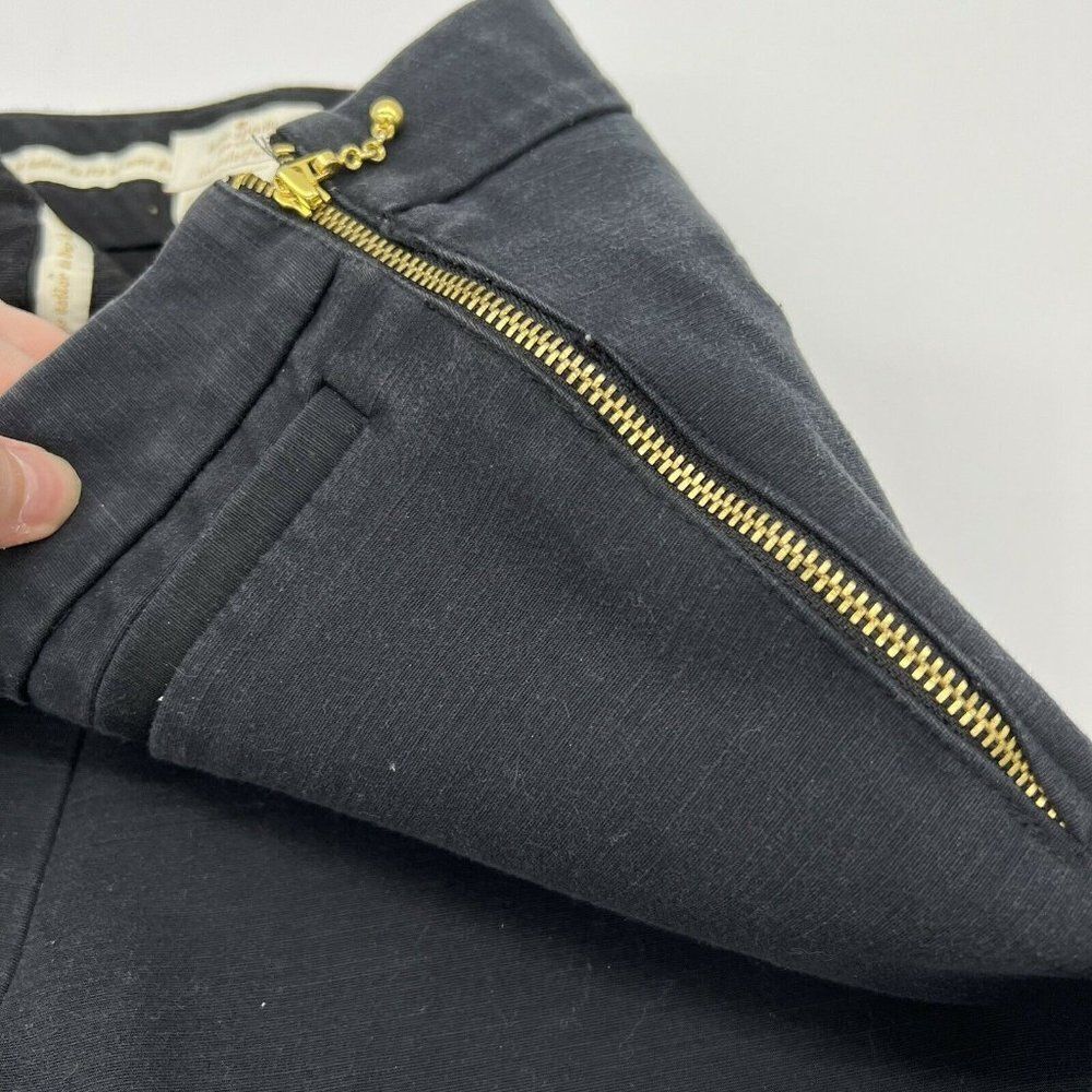 Kate Spade black flat front pants size 8 side zip - Picture 2 of 4